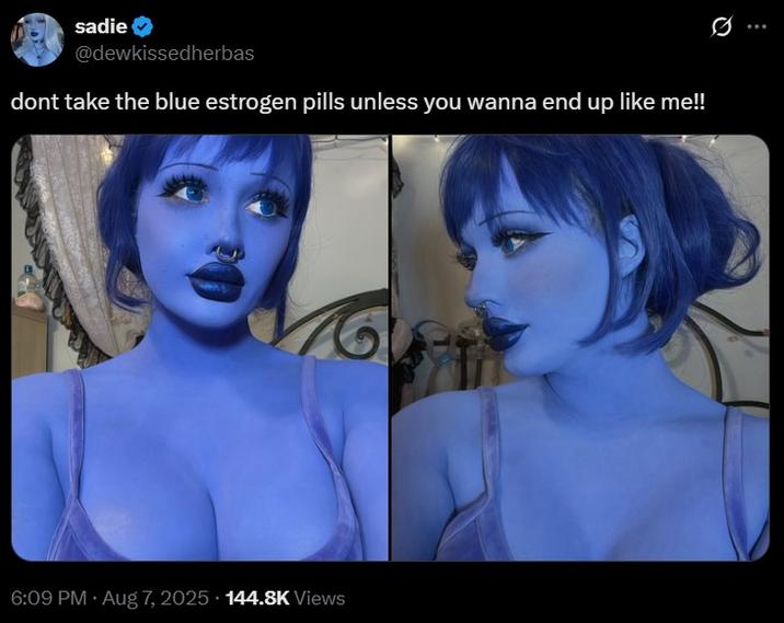 More Twitter reactions to blue trans woman meme