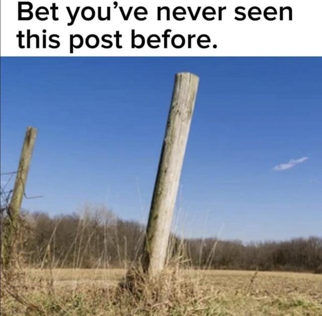 Bet you've never seen this post before.