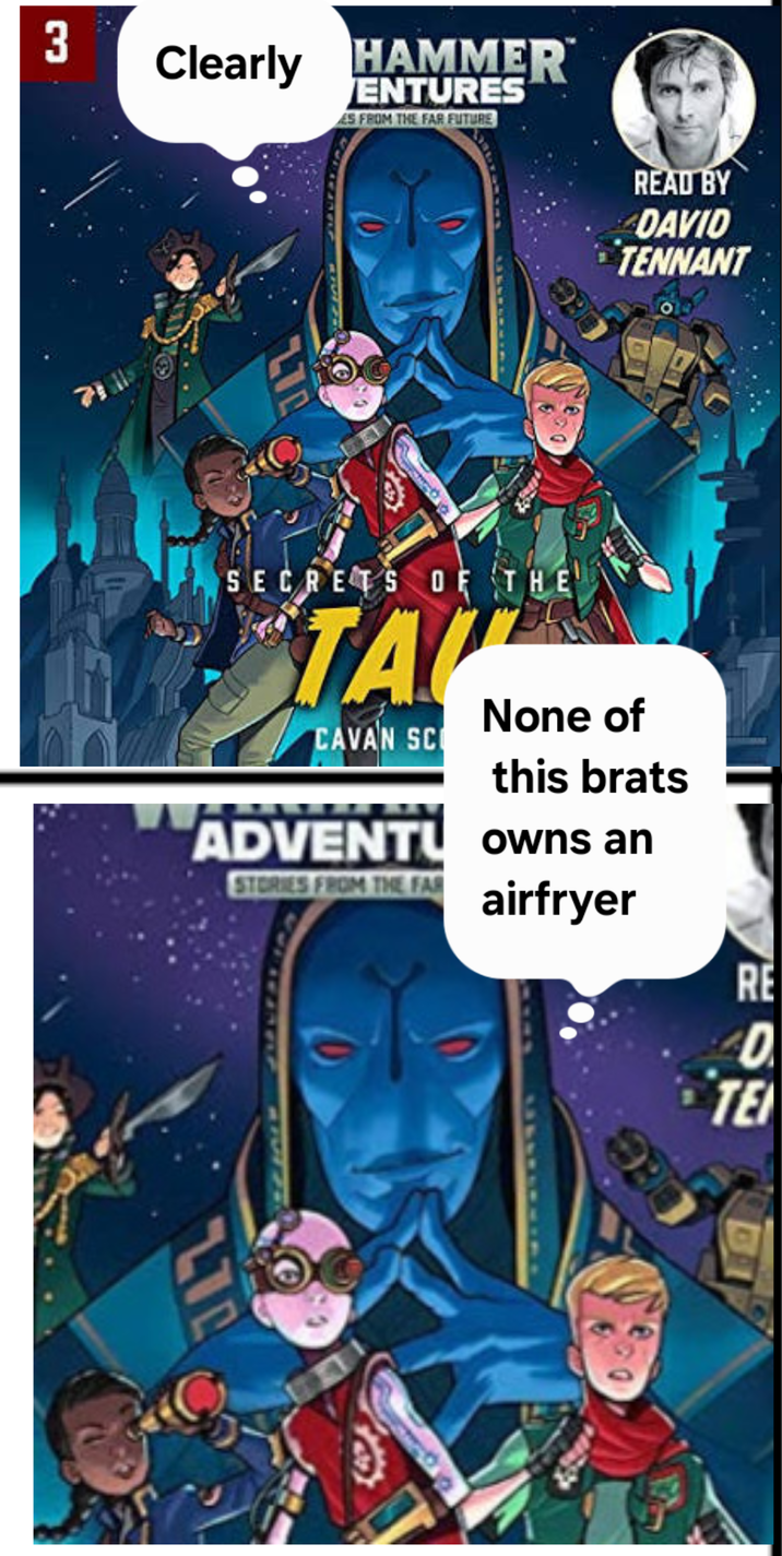 3 Clearly HAMMER ENTURES ES FROM THE FAR FUTURE 270 READ BY DAVID TENNANT SECRETS OF THE TA CAVAN SCI None of this brats ADVENTU owns an STORIES FROM THE FAR airfryer RE 40 TE 270 930