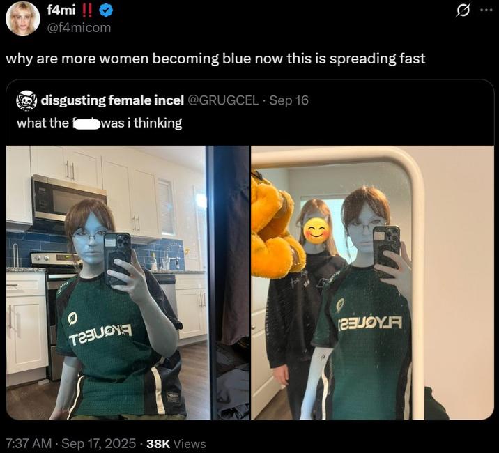 Final collection of blue trans woman meme reactions