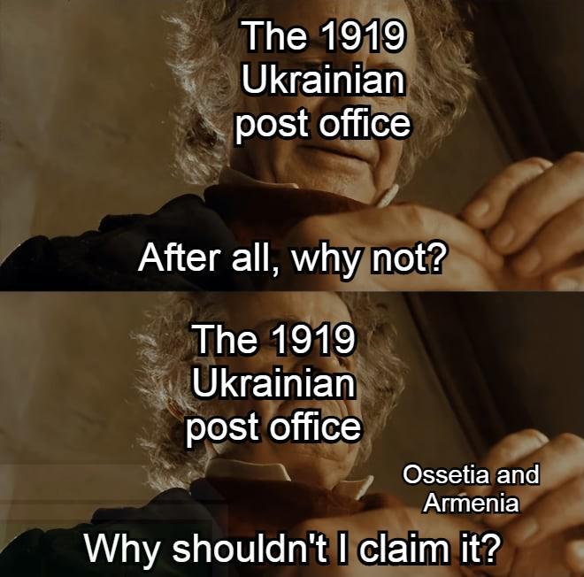 The 1919 Ukrainian post office After all, why not? The 1919 Ukrainian post office Ossetia and Armenia Why shouldn't I claim it?