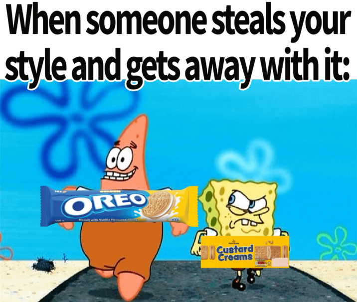 When someone steals your style and gets away with it: びゅ 126 CO GOLDEN OREO Biscuit with Vanilla Flavoured Filling Custard Creams 3