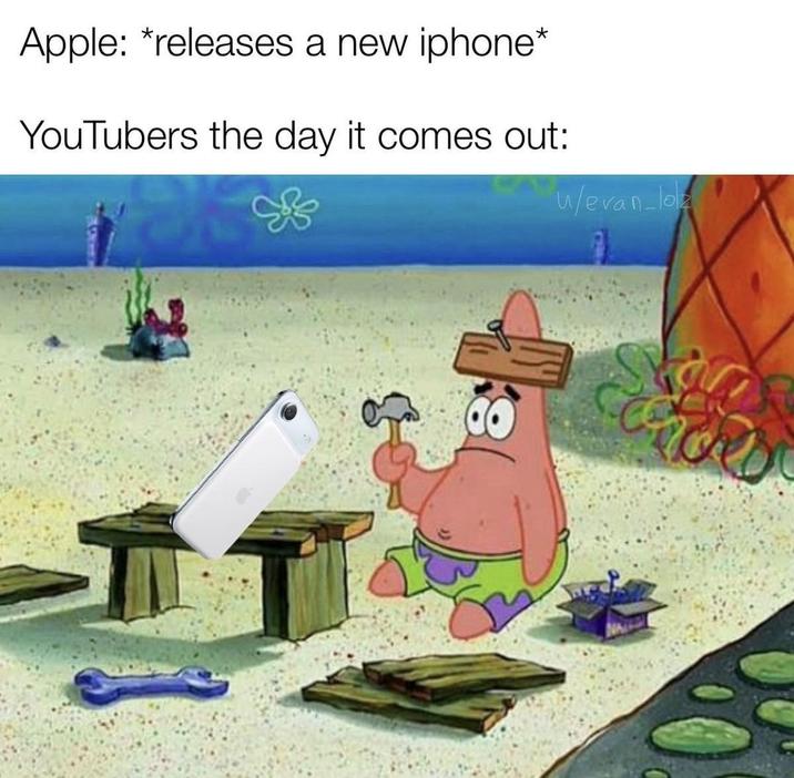 Apple: *releases a new iphone* YouTubers the day it comes out: w/evan loz