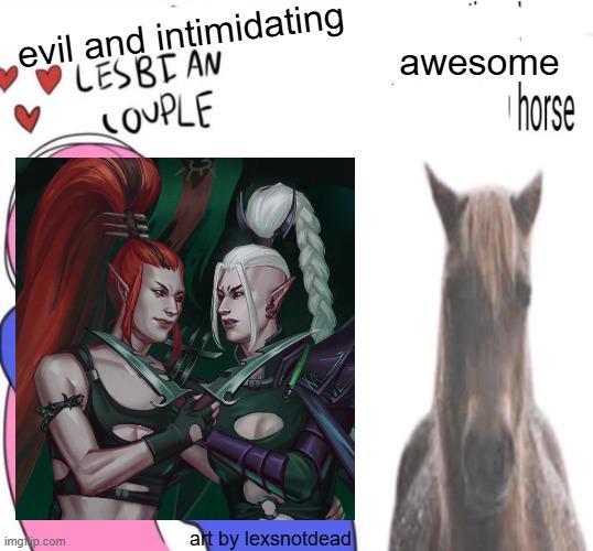 evil and intimidating LESBIAN COUPLE imgrip.com art by lexsnotdead awesome › horse