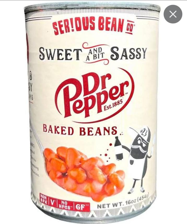 8 NS SERIOUS BEAN CO AND SWEET SASSY A BIT Dr Peppe Est.1885 BAKED BEANS.. NON OPA V NO HFCS" GF NET WT. 16oz (454g) Х
