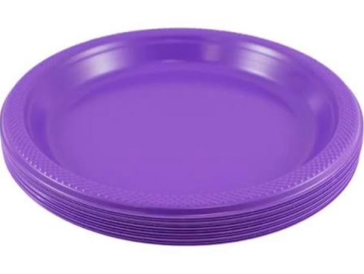 Purple Plate (NicheTok) An image of a stack of purple plates. Used in the NicheTok purple plate meme.