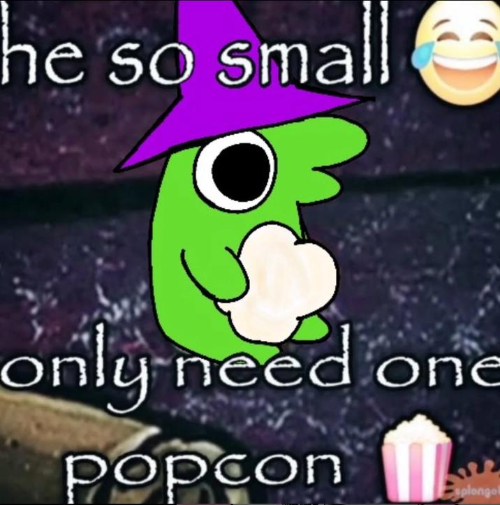 A redraw of the "popcon" meme. The meme features Glep from Smiling Friends. 