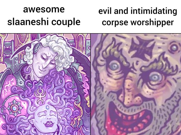 awesome slaaneshi couple WE evil and intimidating corpse worshipper ป 14.
