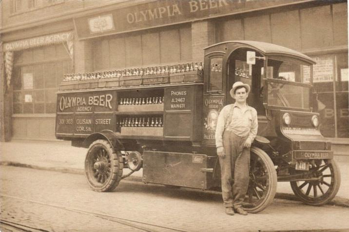 OLYMPIA BE OLYMPIA BEER AGENCY 301-303 GLISAN STREET COR.5 PHONES A.2467 MAIN 671 OLYMPIA 866R PALE EX BE OLYMPIA BEER