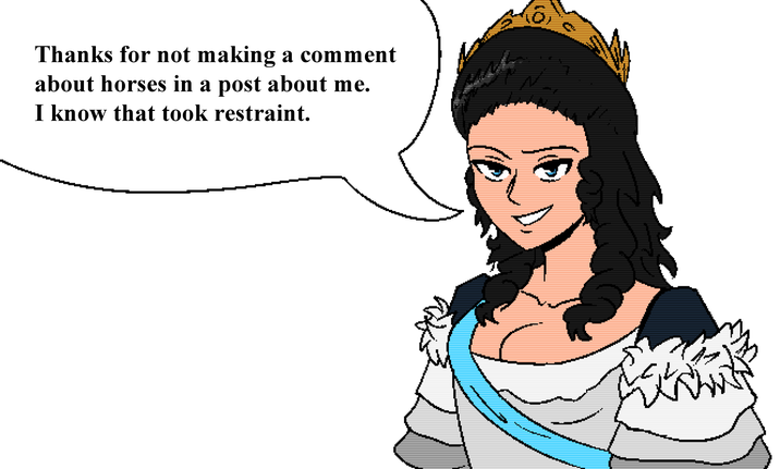 Thanks for not making a comment about horses in a post about me. I know that took restraint. www