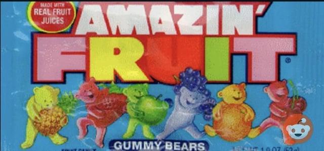 MADE WITH REAL FRUIT JUICES AMAZIN FRUIT GUMMY BEARS