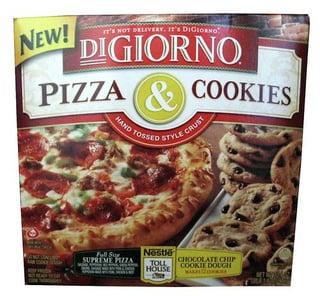 NEW! IT'S NOT DELIVERY. IT'S DIGIORNO DIGIORNO PIZZA & COOKIES HAND CRUST Full Su SUPREME PIZZA Nestle CHOCOLATE CHIP TOU HOUSE COOKIE DOUGH