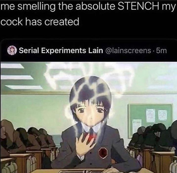 me smelling the absolute STENCH my c--- has created Serial Experiments Lain @lainscreens. 5m