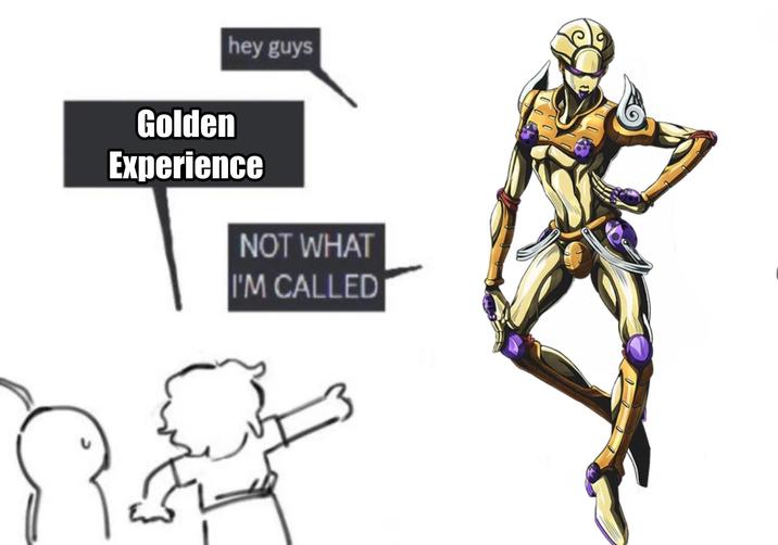 hey guys Golden Experience NOT WHAT I'M CALLED
