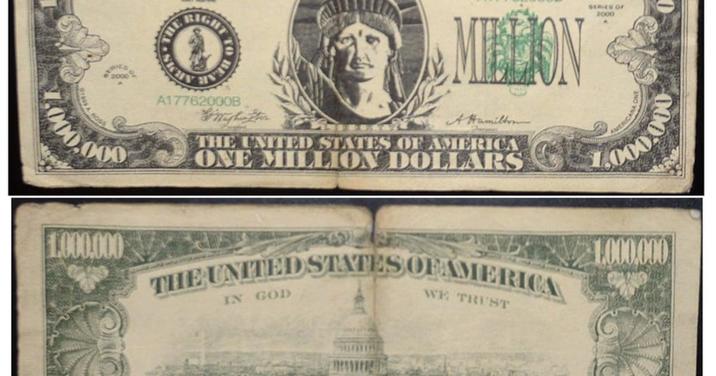 2000 2.000 1.000.000 RIGHT UN A17762000B aghinter MILLION A Hamilton THE UNITED STATES OF AMERICA ONE MILLION DOLLARS THE UNITED STATES OF AMERICA IN GOD WE TRUST SERIES OF 2000 AMERICANA 000