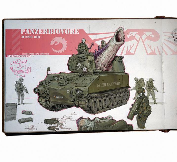 PANZERBIOVORE M1096 BIO 155MM SPORE MINE HOWITZER CATSO INDUSTRIES CPATSAO 19000, CZ SCHWARMWEAR