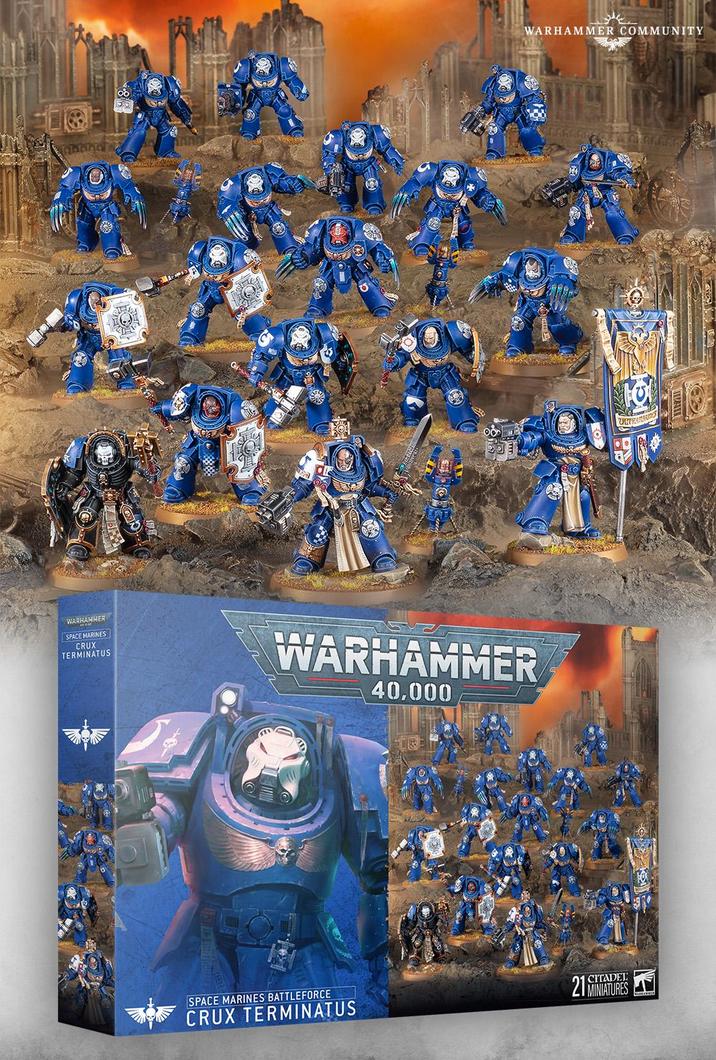 00000 Ge WARHAMMER COMMUNITY WARHAMMER SPACE MARINES CRUX TERMINATUS WARHAMMER 40,000 SPACE MARINES BATTLEFORCE CRUX TERMINATUS ㅏ이 ULTRA CITADEL 21 MINIATURES