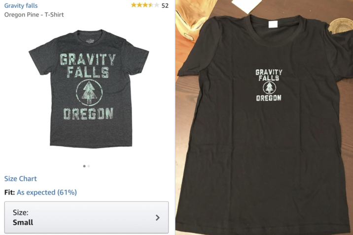 Gravity falls Oregon Pine - T-Shirt TALLS GRAVITY FALLS GRAVITY FALLS OREGON OREGON Size Chart Fit: As expected (61%) Size: Small