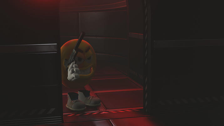 A 3D render of the Joe "Emoji":https://knowyourmeme.com/memes/emoji as "John Wick":https://knowyourmeme.com/memes/subcultures/john-wick.