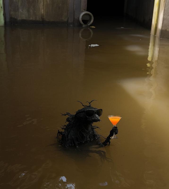 The panama alien. He has a drink.