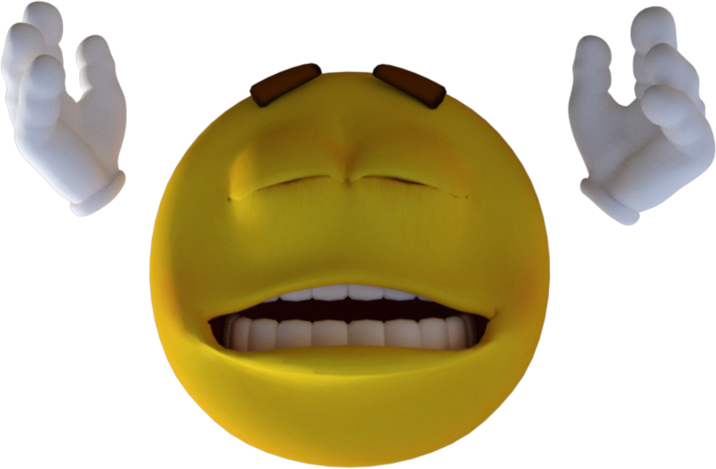 Joe crying with his hands up in the air.