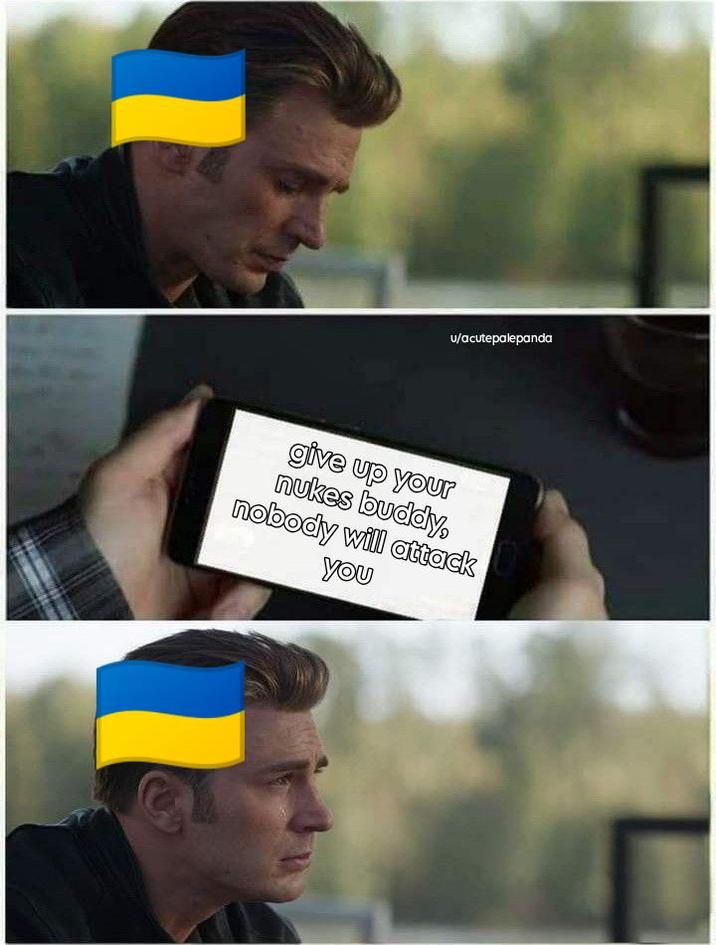 u/acutepalepanda give up your nukes buddy, nobody will attack you