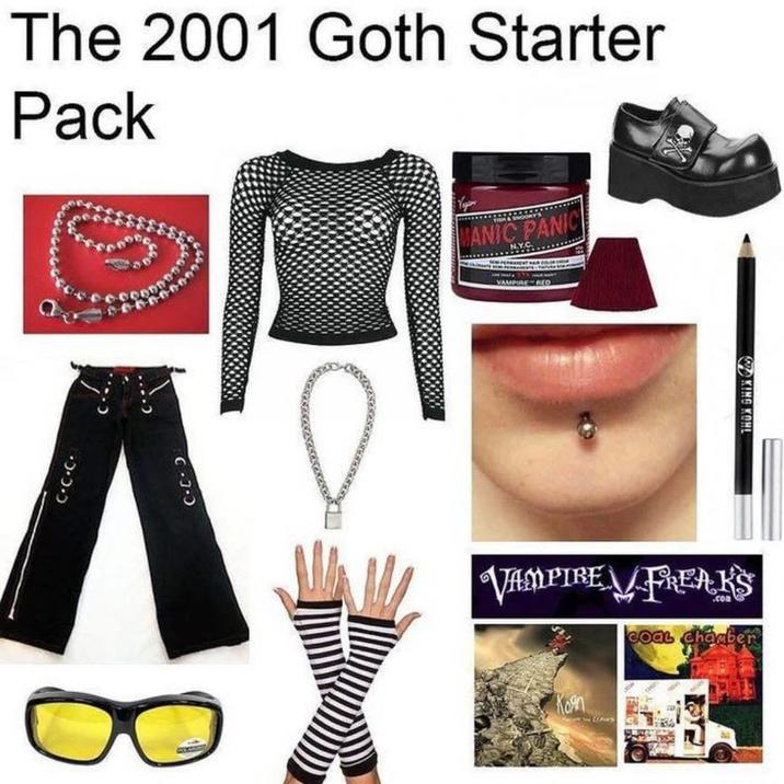 The 2001 Goth Starter Pack MANIC PANIC NY.C VAMPIRE RED WKING KOHL VAMPIRE FREAKS Coal Chamber Kon