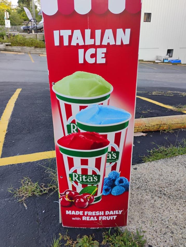 ITALIAN ICE Rita's Ice-Custard Happiness a's d-Happiness MADE FRESH DAILY with REAL FRUIT