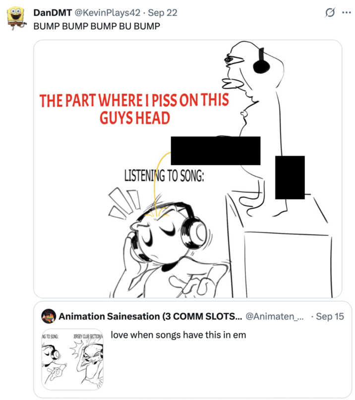 A "parody":https://knowyourmeme.com/memes/cultures/parody-spoof "webcomic":https://knowyourmeme.com/memes/cultures/webcomics of the "Jersey Club Section/Variant" comic from "Twitter / X":https://knowyourmeme.com/memes/sites/twitter-x user @Animaten_Saine.