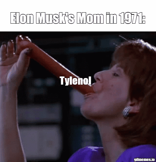 Elon Musk's Mom in 1971: Tylenol gifmemes.io