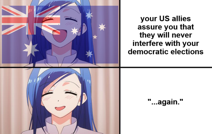 your US allies assure you that they will never interfere with your democratic elections "...again."
