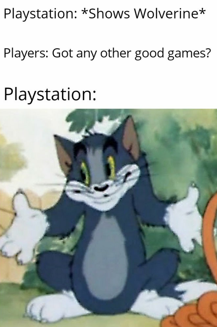 Playstation: *Shows Wolverine* Players: Got any other good games? Playstation: