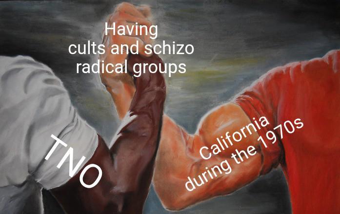 Having cults and schizo radical groups TNO California during the 1970s