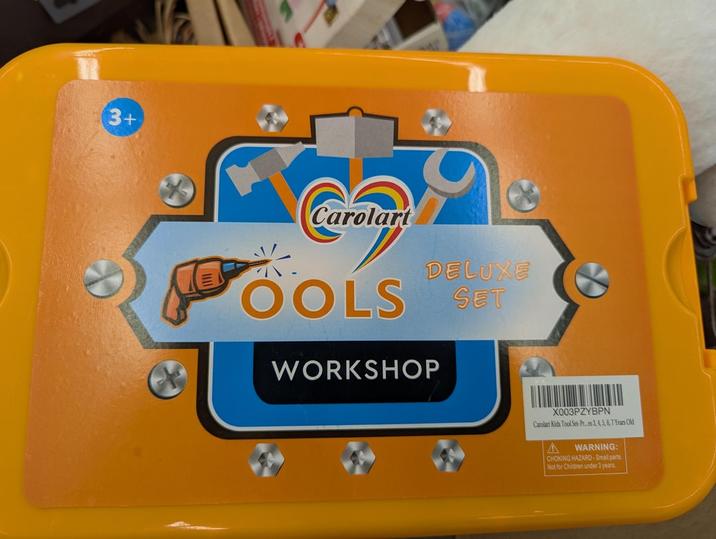 3+ Carolart DELUXE OOLS SET WORKSHOP X003PZYBPN Carolart Kids Tool Set-Pres 3, 4, 5, 6, 7 Years Old A WARNING: CHOKING HAZARD-Small parts Not for Children under 3 years