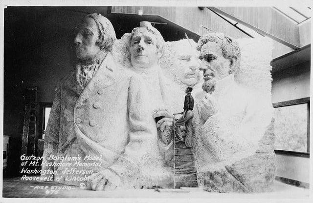Gutzon Borglum's Model of Mt. Rushmore Memorial Washington Jefferson Roosevelt Lincol RISE STUDIO