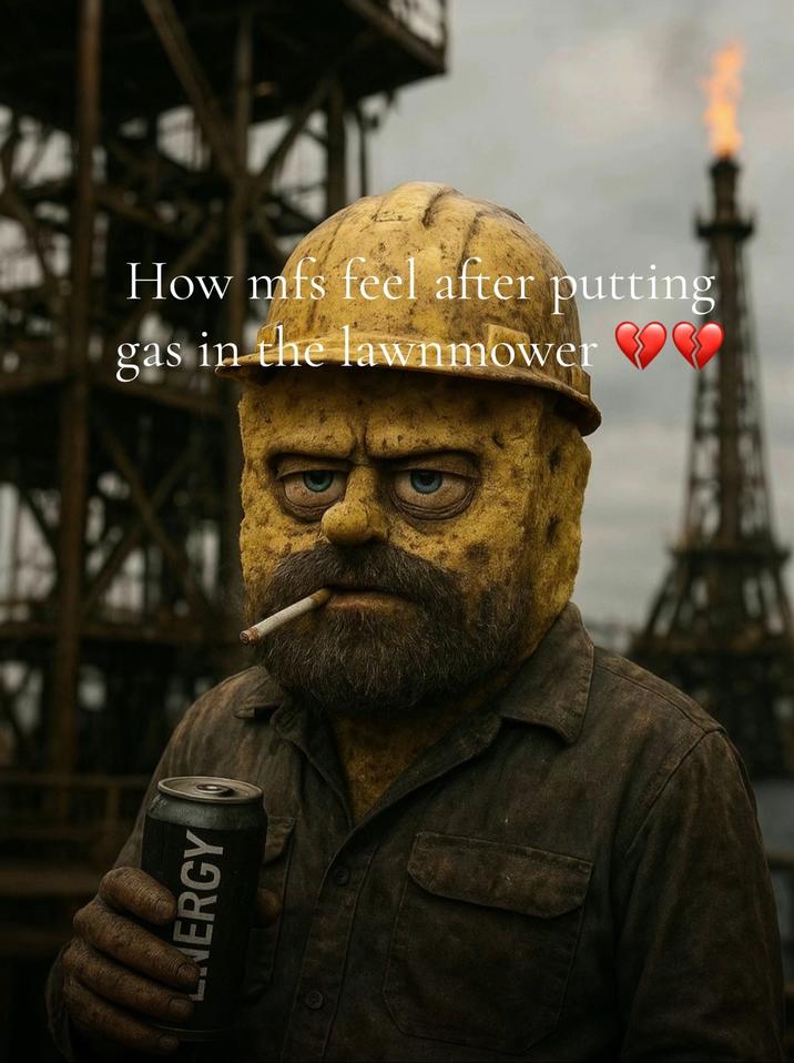 how mfs feel after gassing up the mower LNERGY How mfs feel after putting gas in the lawnmower