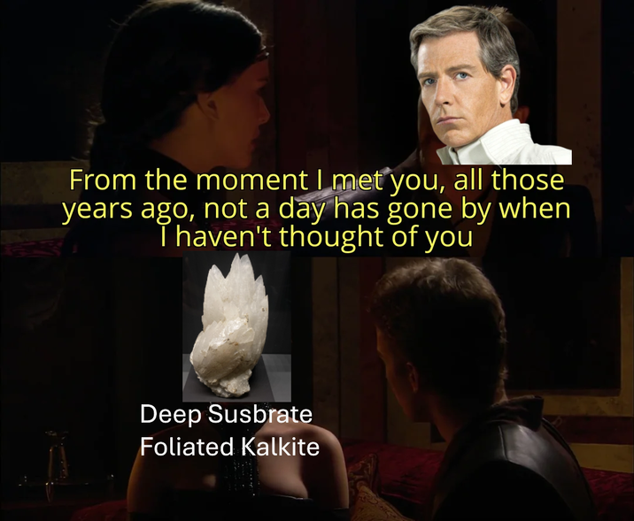 From the moment I met you, all those years ago, not a day has gone by when I haven't thought of you Deep Susbrate Foliated Kalkite
