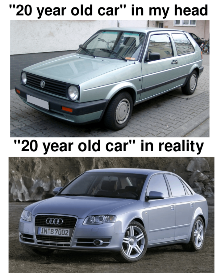 "20 year old car" in my head "20 year old car" in reality IN B 7002