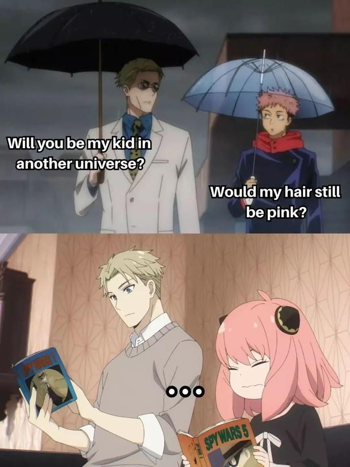 Will you be my kid in another universe? Would my hair still be pink? OOO SPY WARS 5