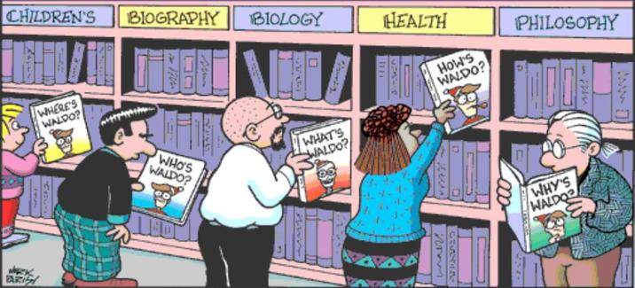 NEK FARIS CHILDREN'S BIOGRAPHY BIOLOGY WHERE'S WALDO? WHO'S WALDO? HEALTH How's WALDO? WHAT'S WALDO? -000 PHILOSOPHY WHY'S WALDO