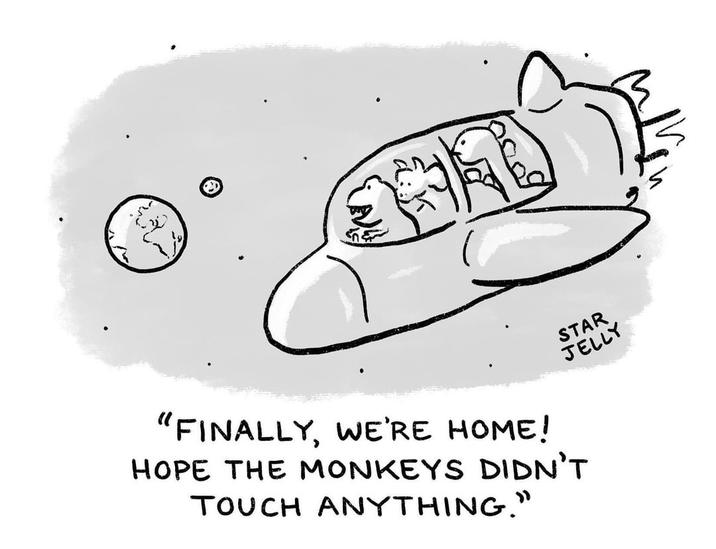 2 STAR JELLY "FINALLY, WE'RE HOME! HOPE THE MONKEYS DIDN'T TOUCH ANYTHING."