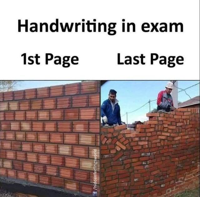 Handwriting in exam 1st Page Last Page f/hiddenfeelingsworld