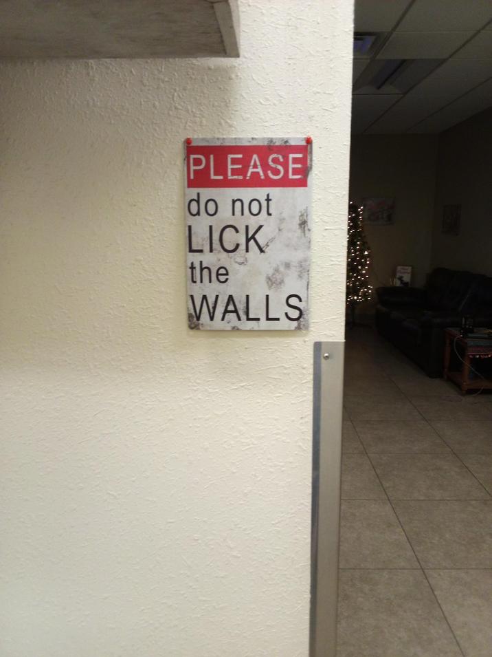 PLEASE do not LICK the WALLS