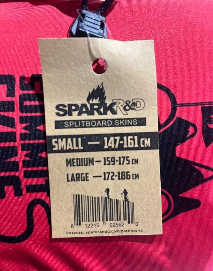 SPARKR&D SPLITBOARD SKINS SMALL-147-161 CM MEDIUM-159-175 CM LARGE-172-186 CM SUMMITC 8 12215 02562 0 Patents: sparkrandd.com/patents-ip