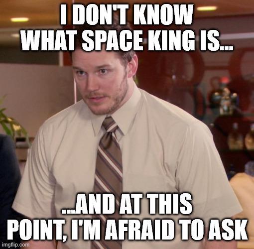 I DON'T KNOW WHAT SPACE KING IS... ...AND AT THIS POINT, I'M AFRAID TO ASK imgflip.com