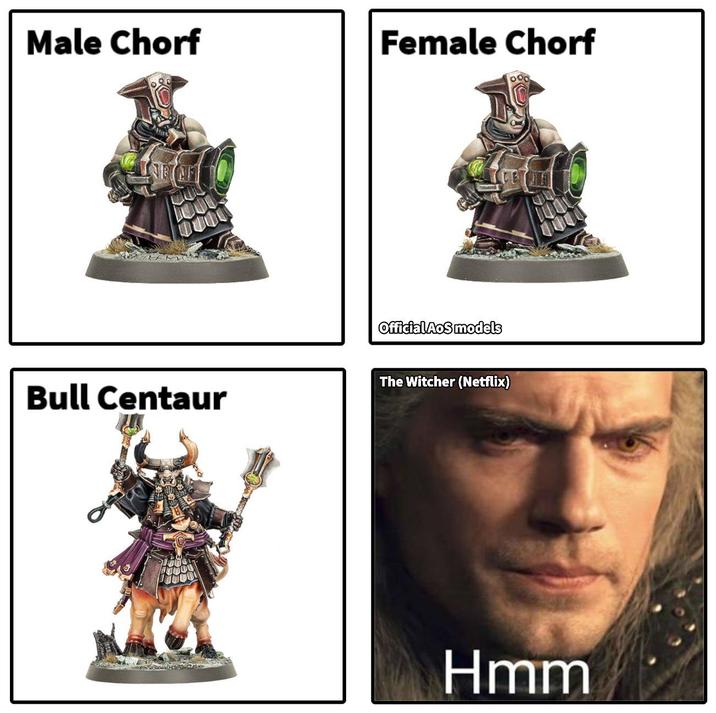 Male Chorf Female Chorf Official AoS models Bull Centaur The Witcher (Netflix) Hmm