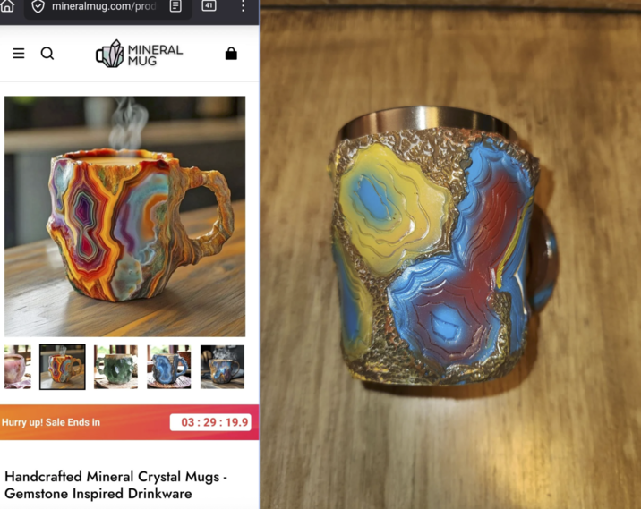 = Q mineralmug.com/prod Hurry up! Sale Ends in MINERAL MUG 41 03:29:19.9 Handcrafted Mineral Crystal Mugs - Gemstone Inspired Drinkware