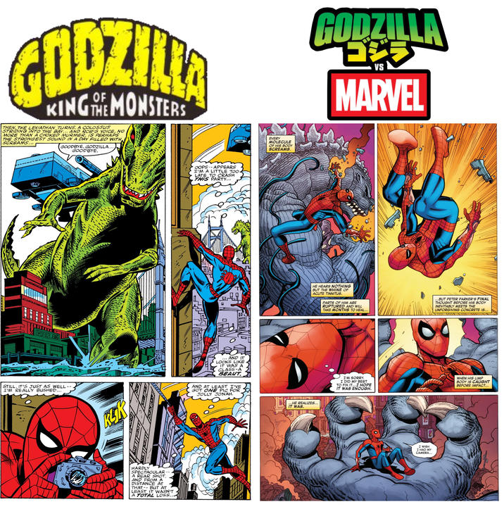 GODZILLA KING THE MONSTERS THEN, THE LEVIATHAN TURNS, A COLOSSUS STRIDING INTO THE BAY... AND ROB'S VOICE, NO MORE THAN A CHOKED MURMER, IS PERHAPS THE STRONGEST SOUND IN A DAY FILLED WITH SCREAMS... GOODBYE, GODZILLA... GOODBYE. DO PIER 32 OOPS--APPEARS I'M A LITTLE TOO LATE TO CRASH THIS PARTY... ☐ EVERY MOLECULE OF HIS BODY SCREAMS. GODZILLA VS MARVEL T HE HEARS NOTHING BUT THE WHINE OF ACUTE TINNITUS. PARTS OF HIM ARE RUPTURED AND WILL TAKE MONTHS TO HEAL... ...BUT PETER PARKER'S FINAL THOUGHT BEFORE HIS BODY INEVITABLY MEETS THE UNFORGIVING CONCRETE IS... STILL, IT'S JUST AS WELL-- I'M REALLY BUSHED... AND IT LOOKS LIKE IT WAS A CLASS-A BEAUT AND AT LEAST I'VE GOT ONE PIC FOR JOLLY JONAH. HARDLY SPECTACULAR A REAR SHOT, AND FROM A DISTANCE AT THAT BUT AT LEAST IT WASN'T A TOTAL LOSS... ..HE REALIZES... IT WAS. I'M SORRY. I DID MY BEST TO FIX IT...I HOPE IT WAS ENOUGH. WHEN HIS LIMP BODY IS CAUGHT BEFORE IMPACT... N I WISH I HAD MY CAMERA...