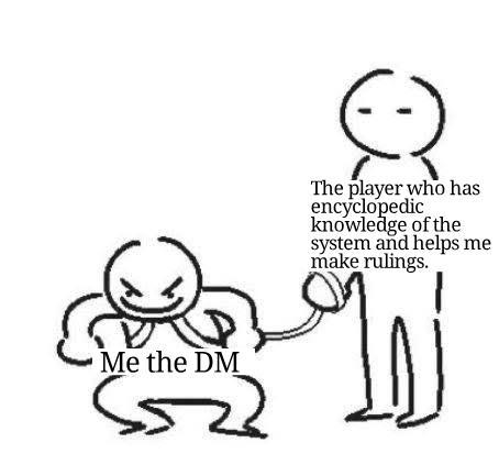 Me the DM The player who has encyclopedic knowledge of the system and helps me make rulings.