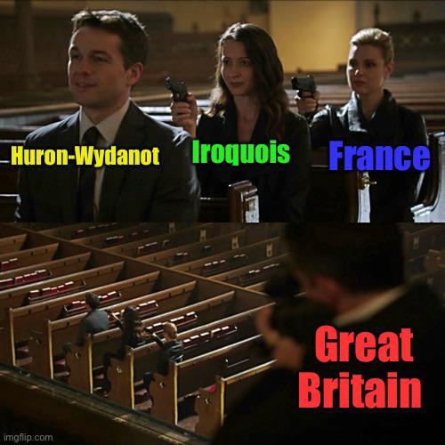 Huron-Wydanot Iroquois France imgflip.com Great Britain